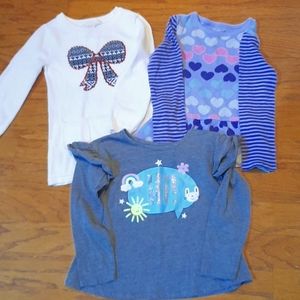 3 pair of girls long sleeve shirts. Size 4t and 4.